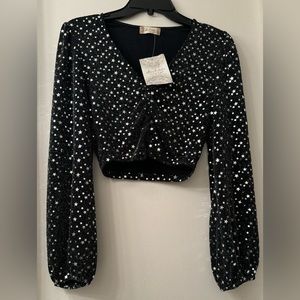 altar’d State, Blusa para mujer, Talla M, Color Negro.